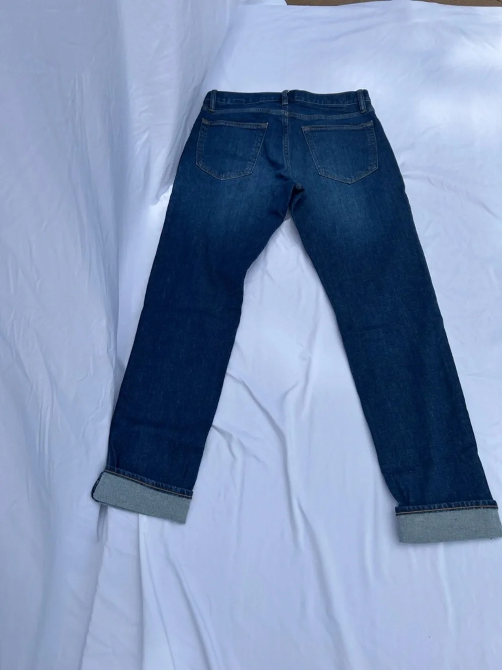 Classic Men's Dark Blue Straight Jeans cuffed size 30x32